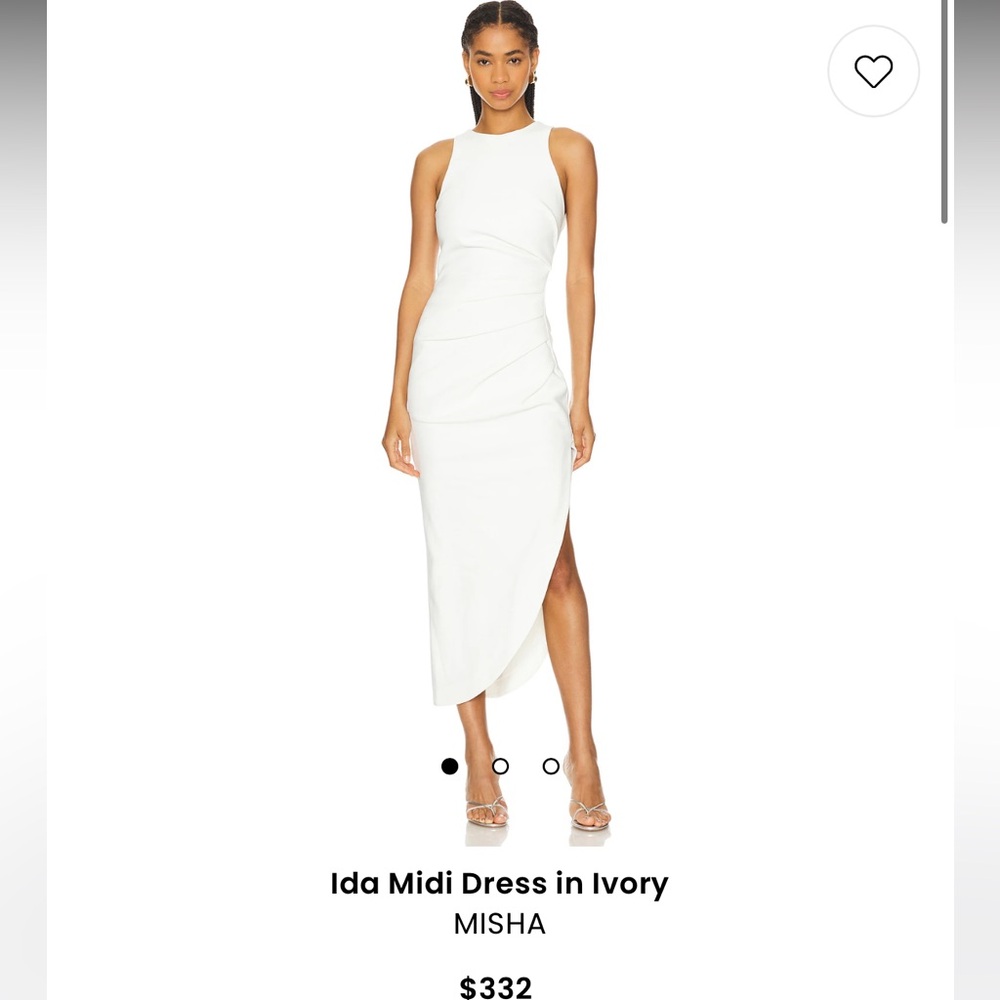 MISHA Asymmetrical white bodycon dress